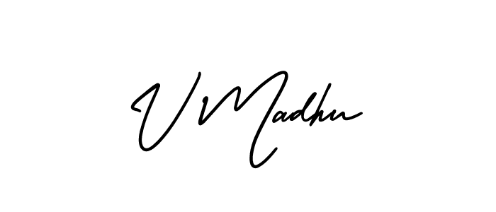 It looks lik you need a new signature style for name V Madhu. Design unique handwritten (AmerikaSignatureDemo-Regular) signature with our free signature maker in just a few clicks. V Madhu signature style 3 images and pictures png