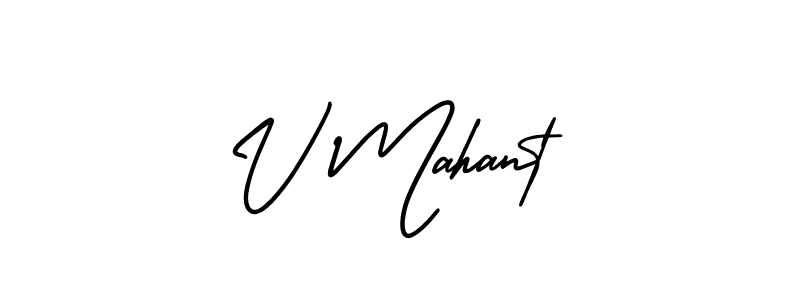 How to make V Mahant signature? AmerikaSignatureDemo-Regular is a professional autograph style. Create handwritten signature for V Mahant name. V Mahant signature style 3 images and pictures png