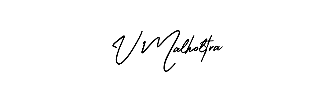 Use a signature maker to create a handwritten signature online. With this signature software, you can design (AmerikaSignatureDemo-Regular) your own signature for name V Malholtra. V Malholtra signature style 3 images and pictures png