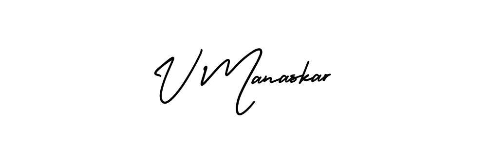 Also You can easily find your signature by using the search form. We will create V Manaskar name handwritten signature images for you free of cost using AmerikaSignatureDemo-Regular sign style. V Manaskar signature style 3 images and pictures png