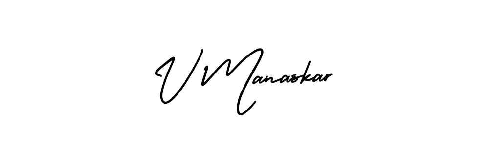 It looks lik you need a new signature style for name V Manaskar. Design unique handwritten (AmerikaSignatureDemo-Regular) signature with our free signature maker in just a few clicks. V Manaskar signature style 3 images and pictures png