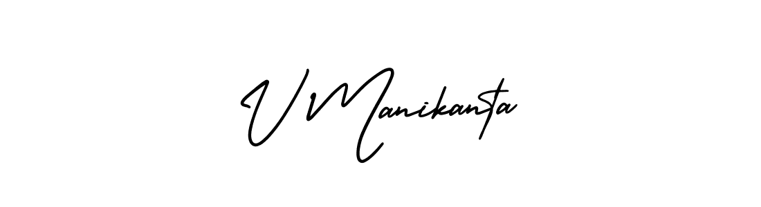 Use a signature maker to create a handwritten signature online. With this signature software, you can design (AmerikaSignatureDemo-Regular) your own signature for name V Manikanta. V Manikanta signature style 3 images and pictures png