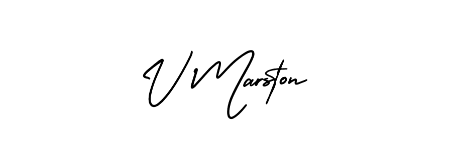 The best way (AmerikaSignatureDemo-Regular) to make a short signature is to pick only two or three words in your name. The name V Marston include a total of six letters. For converting this name. V Marston signature style 3 images and pictures png