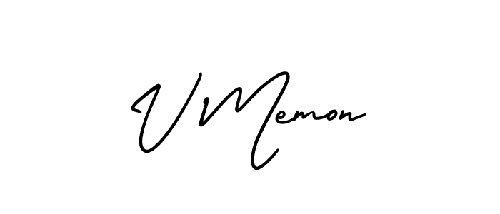 Design your own signature with our free online signature maker. With this signature software, you can create a handwritten (AmerikaSignatureDemo-Regular) signature for name V Memon. V Memon signature style 3 images and pictures png