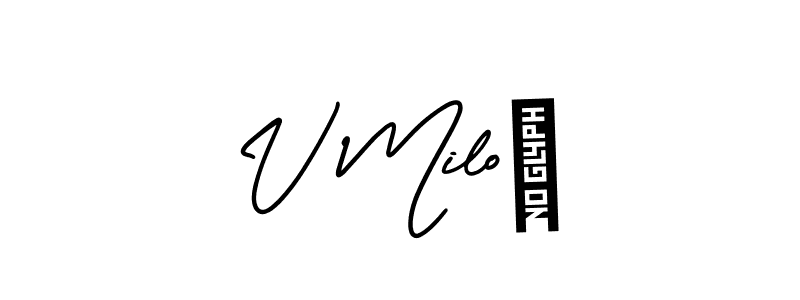 AmerikaSignatureDemo-Regular is a professional signature style that is perfect for those who want to add a touch of class to their signature. It is also a great choice for those who want to make their signature more unique. Get V Miloš name to fancy signature for free. V Miloš signature style 3 images and pictures png