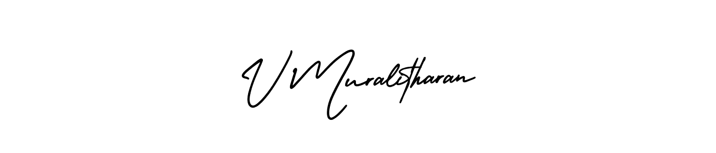 This is the best signature style for the V Muralitharan name. Also you like these signature font (AmerikaSignatureDemo-Regular). Mix name signature. V Muralitharan signature style 3 images and pictures png
