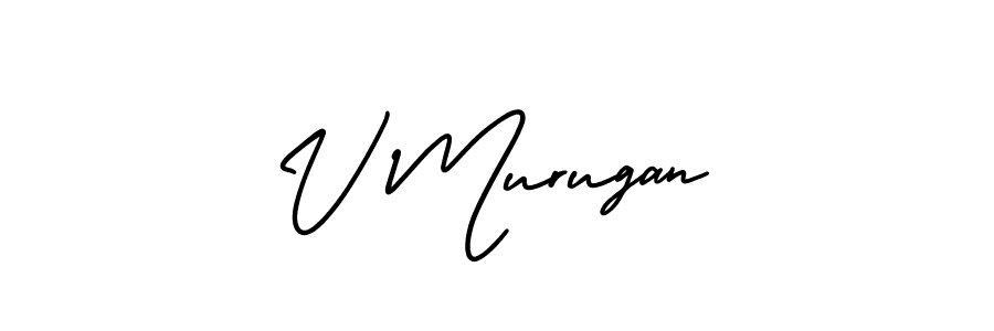 Make a beautiful signature design for name V Murugan. With this signature (AmerikaSignatureDemo-Regular) style, you can create a handwritten signature for free. V Murugan signature style 3 images and pictures png