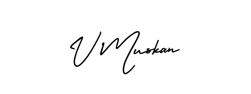 Similarly AmerikaSignatureDemo-Regular is the best handwritten signature design. Signature creator online .You can use it as an online autograph creator for name V Muskan. V Muskan signature style 3 images and pictures png