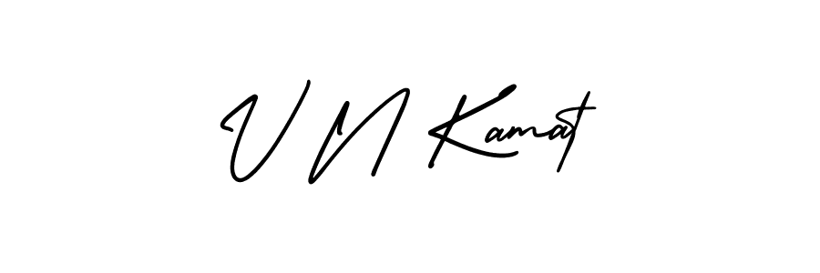 if you are searching for the best signature style for your name V N Kamat. so please give up your signature search. here we have designed multiple signature styles  using AmerikaSignatureDemo-Regular. V N Kamat signature style 3 images and pictures png