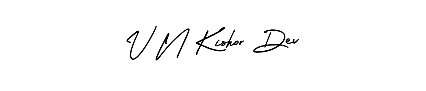 This is the best signature style for the V N Kishor Dev name. Also you like these signature font (AmerikaSignatureDemo-Regular). Mix name signature. V N Kishor Dev signature style 3 images and pictures png