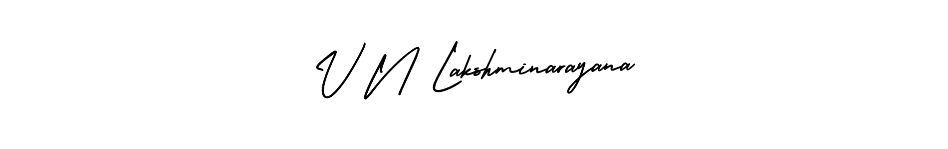 Create a beautiful signature design for name V N Lakshminarayana. With this signature (AmerikaSignatureDemo-Regular) fonts, you can make a handwritten signature for free. V N Lakshminarayana signature style 3 images and pictures png