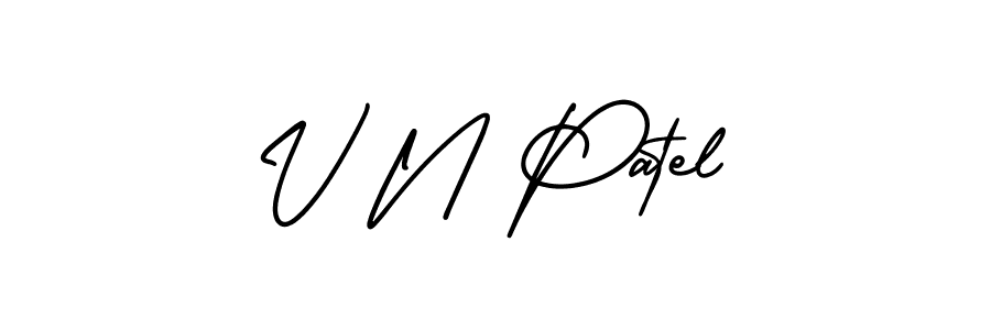 V N Patel stylish signature style. Best Handwritten Sign (AmerikaSignatureDemo-Regular) for my name. Handwritten Signature Collection Ideas for my name V N Patel. V N Patel signature style 3 images and pictures png