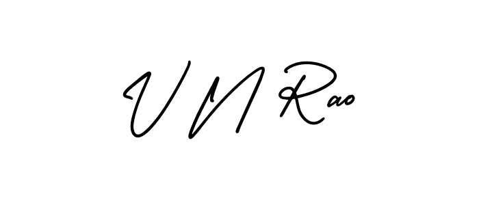 Create a beautiful signature design for name V N Rao. With this signature (AmerikaSignatureDemo-Regular) fonts, you can make a handwritten signature for free. V N Rao signature style 3 images and pictures png
