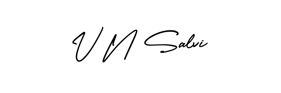 Create a beautiful signature design for name V N Salvi. With this signature (AmerikaSignatureDemo-Regular) fonts, you can make a handwritten signature for free. V N Salvi signature style 3 images and pictures png