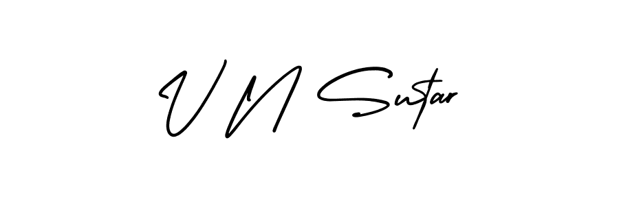 Design your own signature with our free online signature maker. With this signature software, you can create a handwritten (AmerikaSignatureDemo-Regular) signature for name V N Sutar. V N Sutar signature style 3 images and pictures png