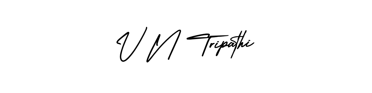 V N Tripathi stylish signature style. Best Handwritten Sign (AmerikaSignatureDemo-Regular) for my name. Handwritten Signature Collection Ideas for my name V N Tripathi. V N Tripathi signature style 3 images and pictures png