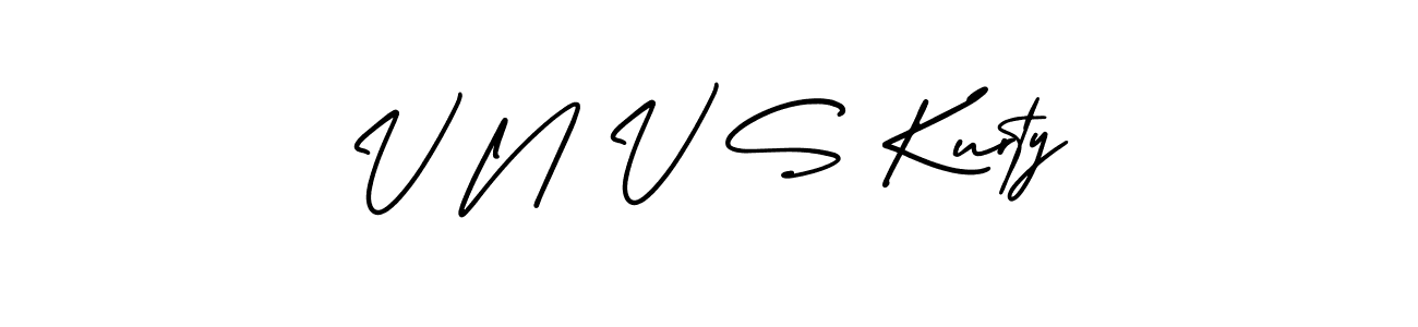 V N V S Kurty stylish signature style. Best Handwritten Sign (AmerikaSignatureDemo-Regular) for my name. Handwritten Signature Collection Ideas for my name V N V S Kurty. V N V S Kurty signature style 3 images and pictures png
