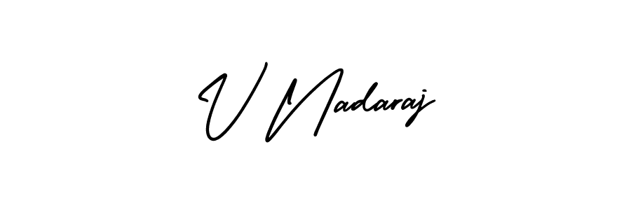 How to Draw V Nadaraj signature style? AmerikaSignatureDemo-Regular is a latest design signature styles for name V Nadaraj. V Nadaraj signature style 3 images and pictures png