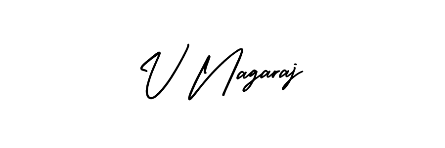 The best way (AmerikaSignatureDemo-Regular) to make a short signature is to pick only two or three words in your name. The name V Nagaraj include a total of six letters. For converting this name. V Nagaraj signature style 3 images and pictures png