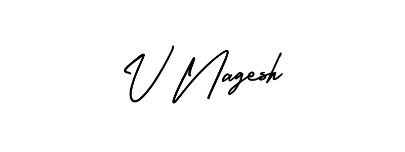 if you are searching for the best signature style for your name V Nagesh. so please give up your signature search. here we have designed multiple signature styles  using AmerikaSignatureDemo-Regular. V Nagesh signature style 3 images and pictures png