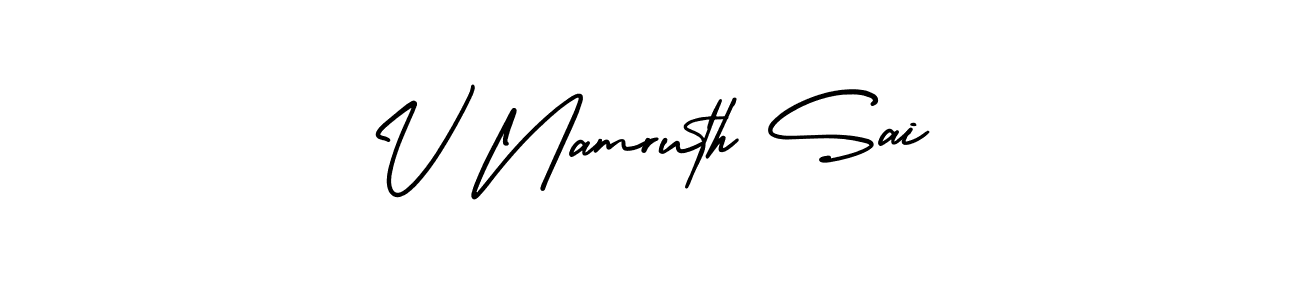 Best and Professional Signature Style for V Namruth Sai. AmerikaSignatureDemo-Regular Best Signature Style Collection. V Namruth Sai signature style 3 images and pictures png