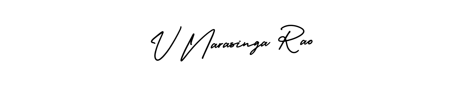 Use a signature maker to create a handwritten signature online. With this signature software, you can design (AmerikaSignatureDemo-Regular) your own signature for name V Narasinga Rao. V Narasinga Rao signature style 3 images and pictures png