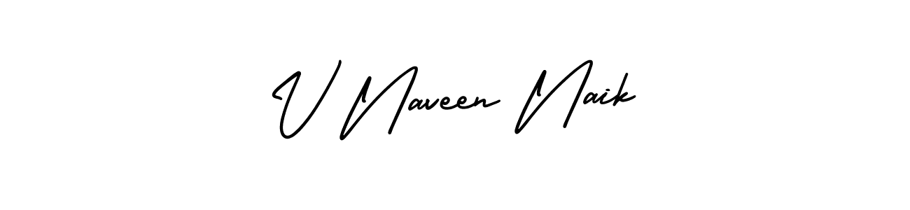 Design your own signature with our free online signature maker. With this signature software, you can create a handwritten (AmerikaSignatureDemo-Regular) signature for name V Naveen Naik. V Naveen Naik signature style 3 images and pictures png