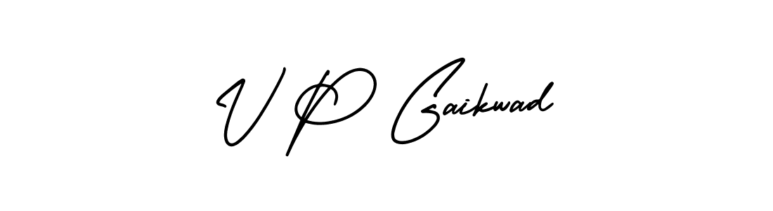 AmerikaSignatureDemo-Regular is a professional signature style that is perfect for those who want to add a touch of class to their signature. It is also a great choice for those who want to make their signature more unique. Get V P Gaikwad name to fancy signature for free. V P Gaikwad signature style 3 images and pictures png