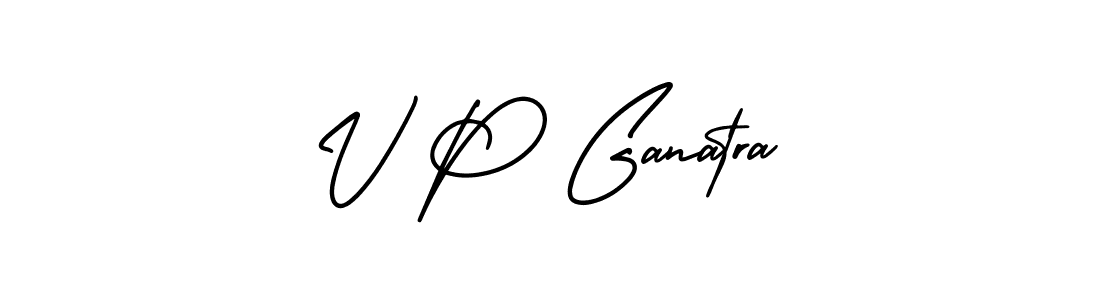 Similarly AmerikaSignatureDemo-Regular is the best handwritten signature design. Signature creator online .You can use it as an online autograph creator for name V P Ganatra. V P Ganatra signature style 3 images and pictures png