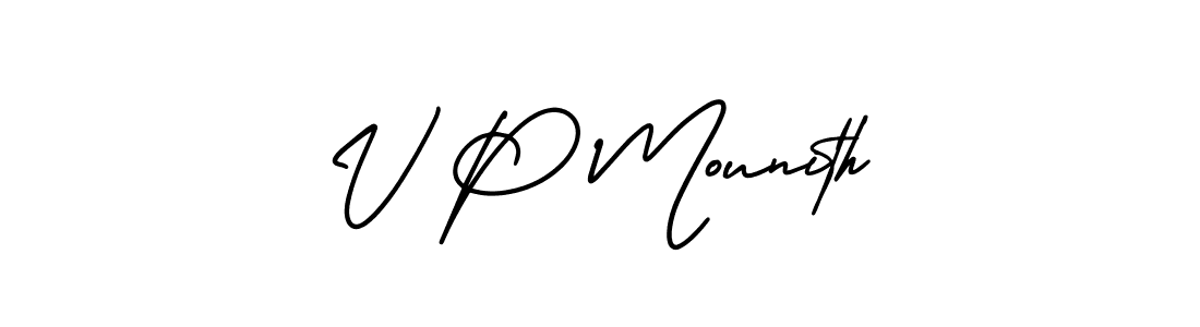 See photos of V P Mounith official signature by Spectra . Check more albums & portfolios. Read reviews & check more about AmerikaSignatureDemo-Regular font. V P Mounith signature style 3 images and pictures png