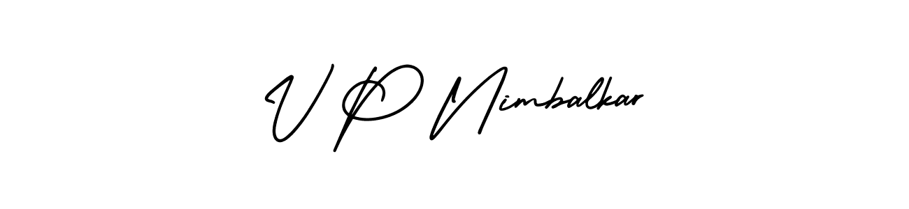 This is the best signature style for the V P Nimbalkar name. Also you like these signature font (AmerikaSignatureDemo-Regular). Mix name signature. V P Nimbalkar signature style 3 images and pictures png