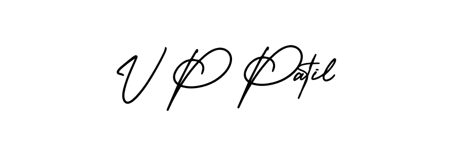 Use a signature maker to create a handwritten signature online. With this signature software, you can design (AmerikaSignatureDemo-Regular) your own signature for name V P Patil. V P Patil signature style 3 images and pictures png