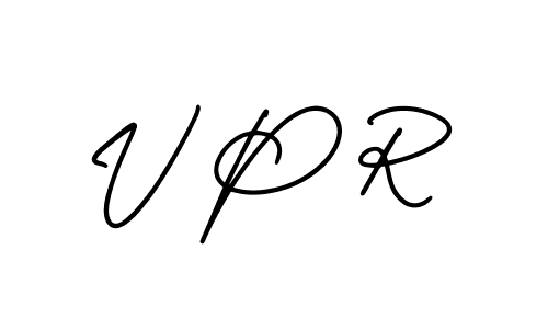 Create a beautiful signature design for name V P R. With this signature (AmerikaSignatureDemo-Regular) fonts, you can make a handwritten signature for free. V P R signature style 3 images and pictures png