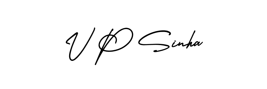 Make a beautiful signature design for name V P Sinha. With this signature (AmerikaSignatureDemo-Regular) style, you can create a handwritten signature for free. V P Sinha signature style 3 images and pictures png