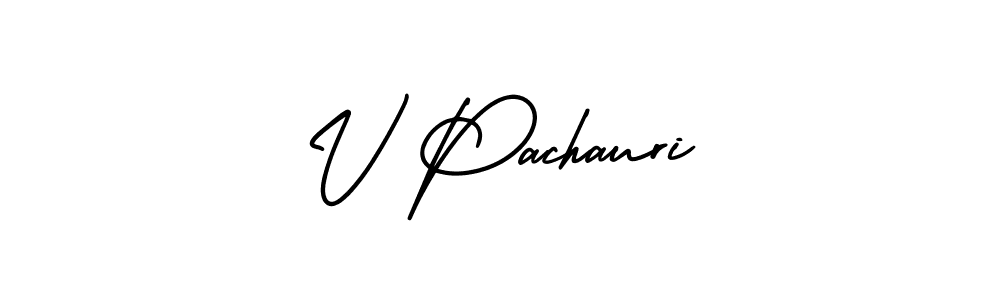 How to make V Pachauri signature? AmerikaSignatureDemo-Regular is a professional autograph style. Create handwritten signature for V Pachauri name. V Pachauri signature style 3 images and pictures png