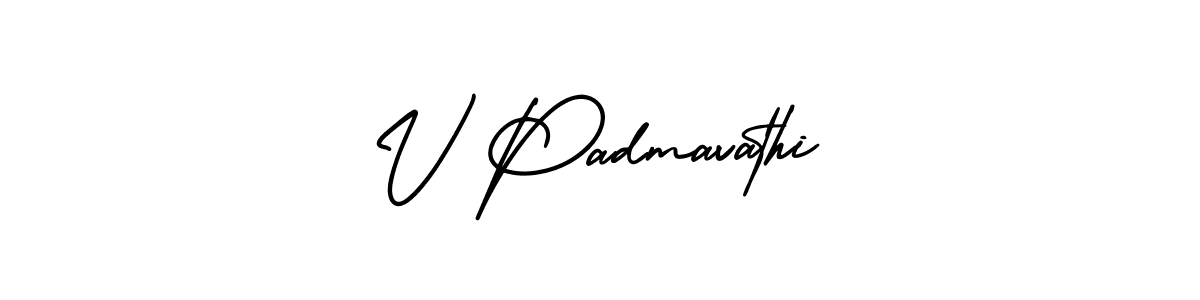 V Padmavathi stylish signature style. Best Handwritten Sign (AmerikaSignatureDemo-Regular) for my name. Handwritten Signature Collection Ideas for my name V Padmavathi. V Padmavathi signature style 3 images and pictures png