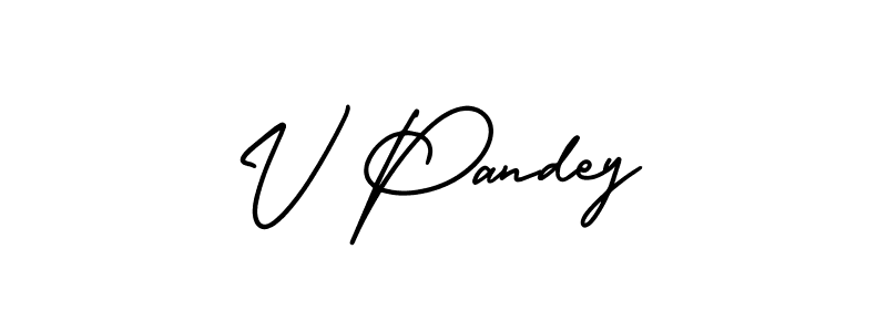 V Pandey stylish signature style. Best Handwritten Sign (AmerikaSignatureDemo-Regular) for my name. Handwritten Signature Collection Ideas for my name V Pandey. V Pandey signature style 3 images and pictures png