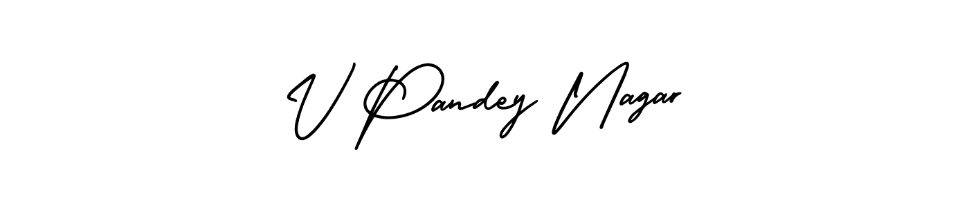 V Pandey Nagar stylish signature style. Best Handwritten Sign (AmerikaSignatureDemo-Regular) for my name. Handwritten Signature Collection Ideas for my name V Pandey Nagar. V Pandey Nagar signature style 3 images and pictures png
