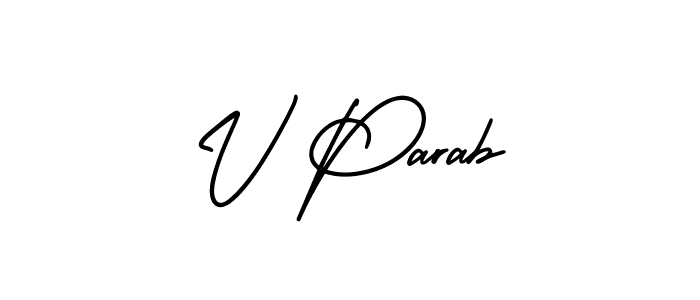 This is the best signature style for the V Parab name. Also you like these signature font (AmerikaSignatureDemo-Regular). Mix name signature. V Parab signature style 3 images and pictures png