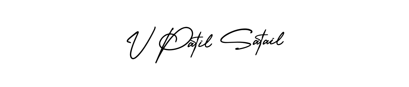 How to make V Patil Satail signature? AmerikaSignatureDemo-Regular is a professional autograph style. Create handwritten signature for V Patil Satail name. V Patil Satail signature style 3 images and pictures png