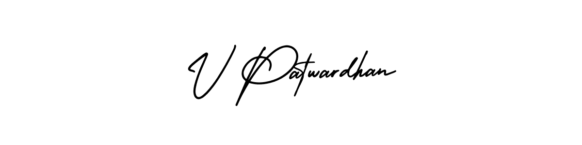 Design your own signature with our free online signature maker. With this signature software, you can create a handwritten (AmerikaSignatureDemo-Regular) signature for name V Patwardhan. V Patwardhan signature style 3 images and pictures png