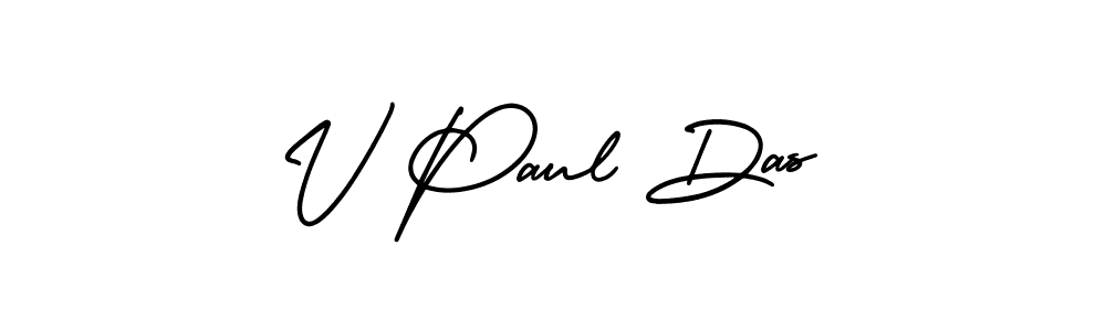 V Paul Das stylish signature style. Best Handwritten Sign (AmerikaSignatureDemo-Regular) for my name. Handwritten Signature Collection Ideas for my name V Paul Das. V Paul Das signature style 3 images and pictures png