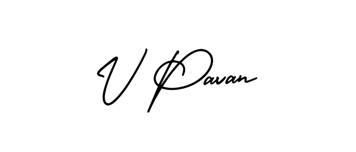 AmerikaSignatureDemo-Regular is a professional signature style that is perfect for those who want to add a touch of class to their signature. It is also a great choice for those who want to make their signature more unique. Get V Pavan name to fancy signature for free. V Pavan signature style 3 images and pictures png