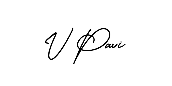 Similarly AmerikaSignatureDemo-Regular is the best handwritten signature design. Signature creator online .You can use it as an online autograph creator for name V Pavi. V Pavi signature style 3 images and pictures png