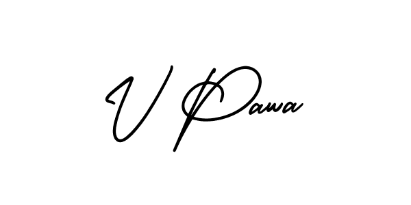 The best way (AmerikaSignatureDemo-Regular) to make a short signature is to pick only two or three words in your name. The name V Pawa include a total of six letters. For converting this name. V Pawa signature style 3 images and pictures png