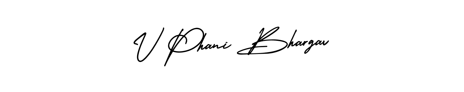 How to make V Phani Bhargav name signature. Use AmerikaSignatureDemo-Regular style for creating short signs online. This is the latest handwritten sign. V Phani Bhargav signature style 3 images and pictures png