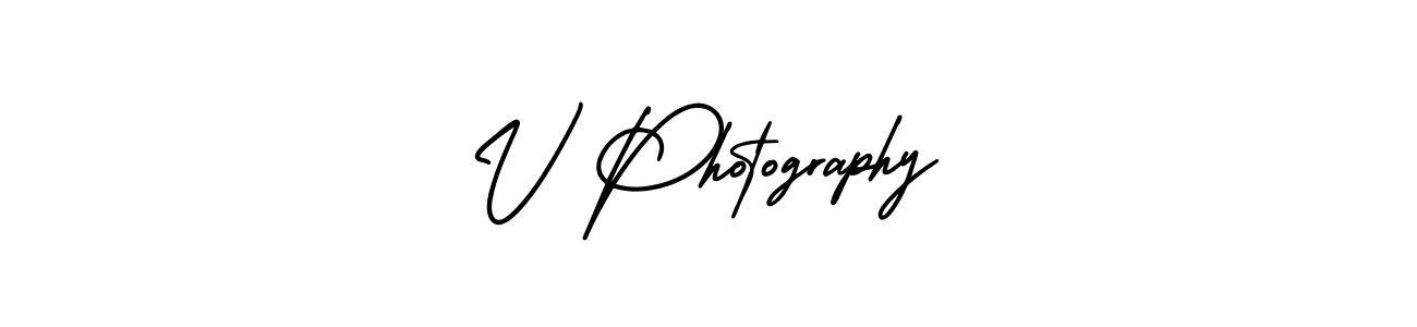 How to make V Photography name signature. Use AmerikaSignatureDemo-Regular style for creating short signs online. This is the latest handwritten sign. V Photography signature style 3 images and pictures png