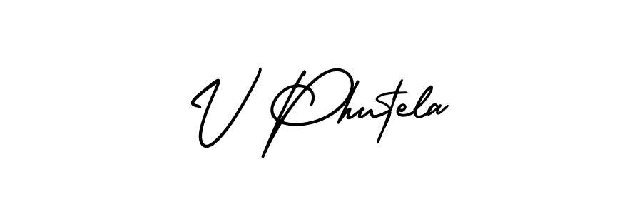 Similarly AmerikaSignatureDemo-Regular is the best handwritten signature design. Signature creator online .You can use it as an online autograph creator for name V Phutela. V Phutela signature style 3 images and pictures png