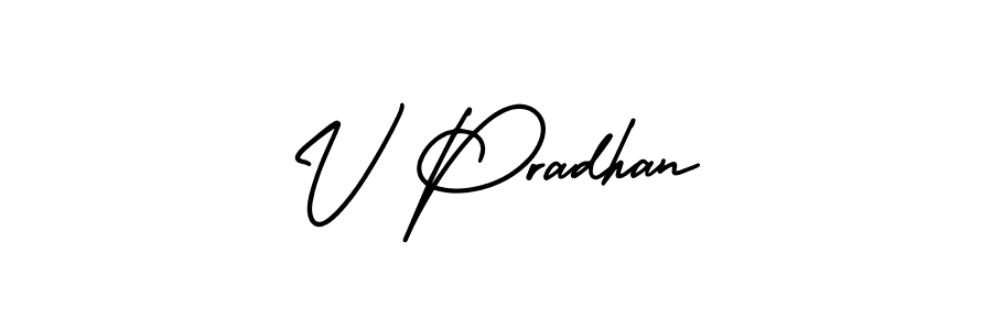 AmerikaSignatureDemo-Regular is a professional signature style that is perfect for those who want to add a touch of class to their signature. It is also a great choice for those who want to make their signature more unique. Get V Pradhan name to fancy signature for free. V Pradhan signature style 3 images and pictures png