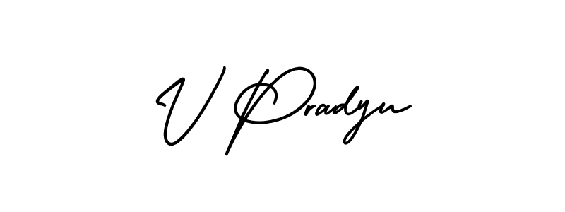 AmerikaSignatureDemo-Regular is a professional signature style that is perfect for those who want to add a touch of class to their signature. It is also a great choice for those who want to make their signature more unique. Get V Pradyu name to fancy signature for free. V Pradyu signature style 3 images and pictures png